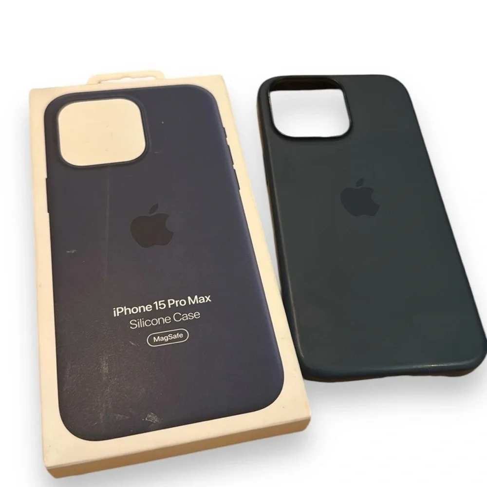 APPLE iphone 15 promax phone case official silicone case storm blue w box